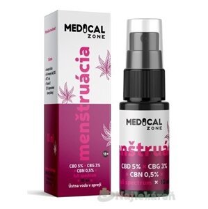 MEDICAL Zone MENŠTRUÁCIA full spectrum ústna voda v spreji s CBD+CBG+CBN 10 ml