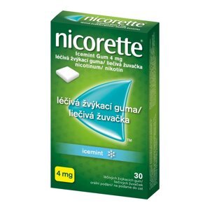 Nicorette žuvačky na odvykanie od fajčenia Icemint 4mg, 30ks