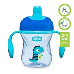 CHICCO Hrnček Training s držadlami 200 ml, modrý 6m+