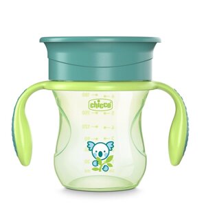 CHICCO Hrnček Perfect 360 s držadlami 200 ml, zelený 12m+