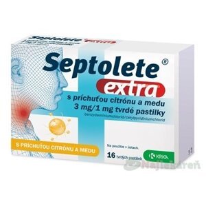 Septolete extra citrón a med na bolesť hrdla 16 pastiliek