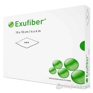 Exufiber 10x10cm krytie na rany hydrovláknité 10ks