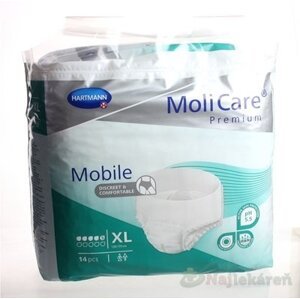 MoliCare Premium Mobile 5 kvapiek XL zelené, plienkové nohavičky naťahovacie, 14ks