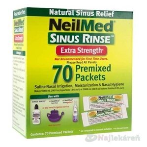 NeilMed SINUS RINSE Extra Strength Hypertonic vrecúška (morská soľ), na hygienu nosa, 70 ks