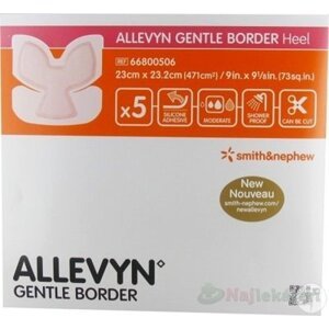 ALLEVYN Gentle Border Heel Krytie na rany 23x23,2cm, adhezívne penové krytie so silikónovým gél 5ks