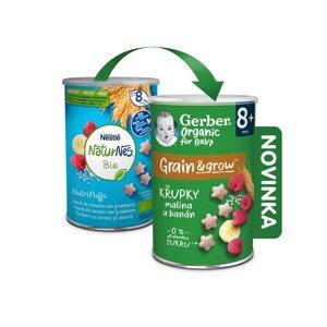 GERBER Organic chrumky s malinami a banánom 35 g​