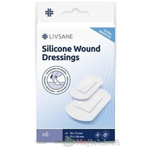 LIVSANE Silikónové náplasti ULTRA SENSITIVE na citlivú pokožku, 2 rozmery, 6 ks