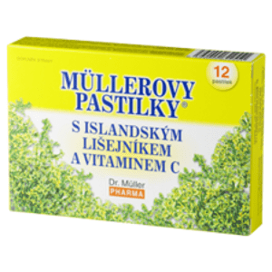 MÜLLEROVE PASTILKY s islandským lišajníkom a vitamínom C 12ks