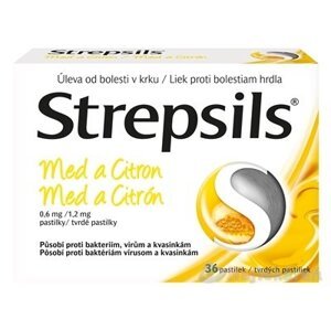 Strepsils Med a Citrón na bolesť hrdla 36 pastiliek