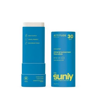 Detská 100% minerálna ochranná tyčinka na tvár a pery od značky ATTITUDE (SPF 30) bez vône, 20g