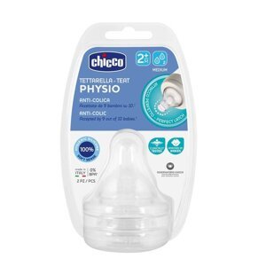 CHICCO Cumlík na fľašu Perfect 5/Well-Being fyziologický stredný prietok 2 ks, 6m+