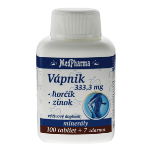 Medpharma Vápnik 333,3 mg, horčík, zinok  107 tbl