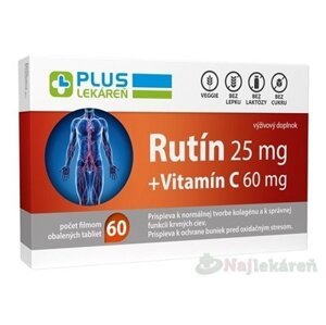 PLUS LEKÁREŇ Rutín 25 mg + Vitamín C 60 mg 60 tbl