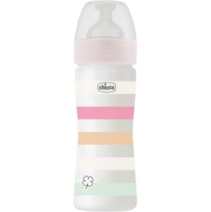 CHICCO Fľaša dojčenská Well-being silikón 250ml dievča