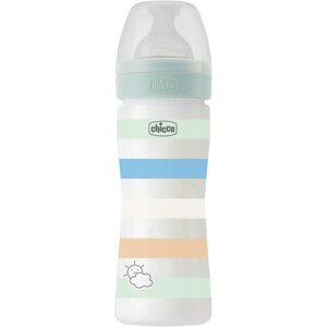 CHICCO Fľaša dojčenská Well-being silikón 250ml chlapec