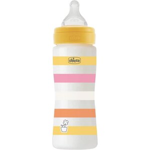 CHICCO Fľaša dojčenská Well-being silikón 330ml dievča