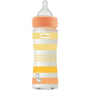 CHICCO Fľaša dojčenská sklo Well-being silikón 240ml uni