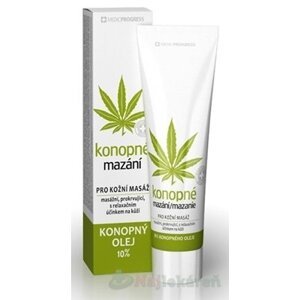 Konopné mazanie 10% konopného oleja, na sčervenanie pokožky, 100 ml