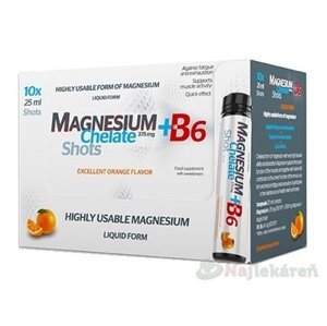 MAGNESIUM Chelate + B6 orange, ampulky na pitie, 10x25 ml