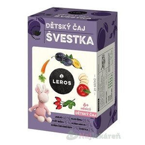 LEROS DETSKÝ ČAJ SLIVKA nálevové vrecká (od 6+ mesiacov) 20x2g (40g)