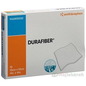 DURAFIBER absorpčné, gélujúce krytie na rany z hydrovlákna, veľkosť 10x10 cm, 10 ks