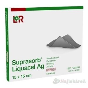 Suprasorb Liquacel Ag Krytie na rany s antimikrobiálnym striebrom, 15 x 15 cm, 5 ks