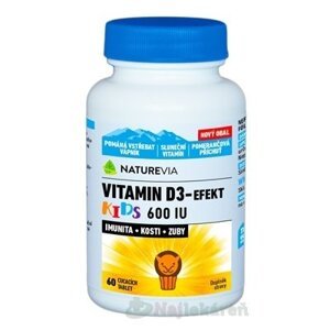 SWISS NATUREVIA VITAMIN D3-EFEKT KIDS 600 I.U., 60 ks