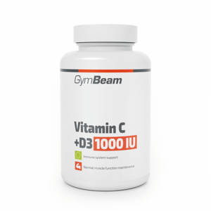 Vitamín C + D3 1000 IU - GymBeam, 90tbl