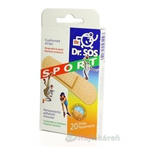 Dr. SOS ŠPORT náplasť prúžky mix vodeodolné (72x19mm)  20ks