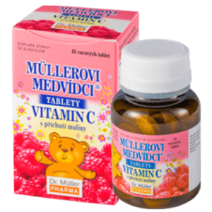 MÜLLEROVE medvedíky - vitamín C s príchuťou malín 45tbl