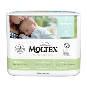 MOLTEX Pure&Nature Plienky jednorazové 1 Newborn (2-4 kg) 22 ks