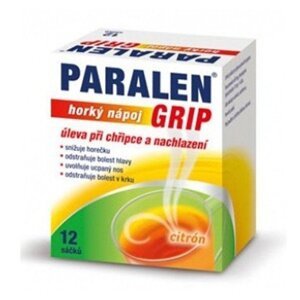 Paralen Grip hot drink s príchuťou citróna na chrípku 12 vreciek