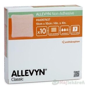 ALLEVYN Non-Adhesive Krytie polyuretánové hydrocelulárne, neadhezívne, 10x10cm, 10ks