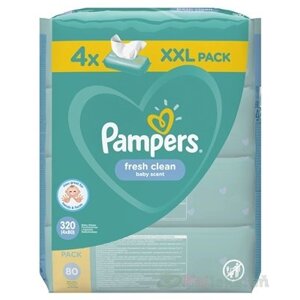 PAMPERS Baby Wipes Fresh Clean vlhčené obrúsky XXL pack 6x80 (480ks)