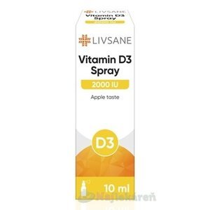 LIVSANE Vitamín D3, 2000 IU sprej s príchuťou jablka 10 ml