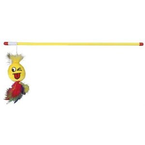 Trixie Playing rod with smiley, plastic/plush, catnip, 50 cm