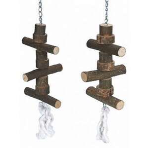 Trixie Toy with chain/rope, bark wood, 40 cm