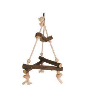 Trixie Swing on a rope, bark wood, 27 × 27 × 27 cm