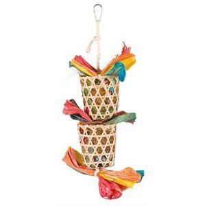 Trixie Natural toy on a sisal rope, palm/lily leaf, 35 cm, multi coloured