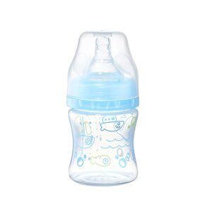 BABYONO Fľaša antikoliková Klasik modrá 120 ml 0 m+