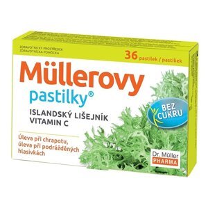 MÜLLEROVE PASTILKY s islandským lišajníkom a vit. C, bez cukru 36ks