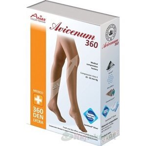 AVICENUM 360 Lýtkové pančuchy, Micro veľkosť XLN, Sanitized, zatvorená špica, telové 1pár