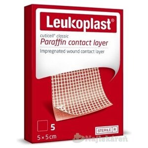 LEUKOPLAST CUTICELL CLASSIC krytie na rany s parafínovou kontaktnou vrstvou, sterilné, 5x5 cm, 5 ks