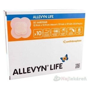 ALLEVYN LIFE Krytie na rany 12,9x12,9cm, adhezívne penové krytie so silikónovým gélom 10ks