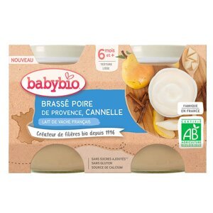 BABYBIO Brassé hruška škorice 2x130 g