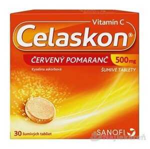 Celaskon 500 mg ČERVENÝ POMARANČ, 30 šumivých tbl