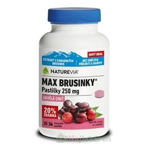 SWISS NATUREVIA MAX BRUSNICE 250 mg na močové cesty 36 pastiliek