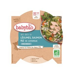 BABYBIO Menu zelenina s lososom a ryžou (260 g)