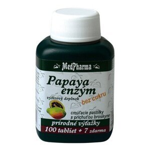 Medpharma Papaya enzým cmúľacie tablety 107 tbl s príchuťou broskyne