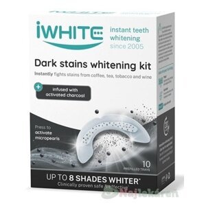 iWHITE DARK STAINS Sada na bielenie zubov aplikátory s mikroperlami s aktívnym uhlím 10 ks